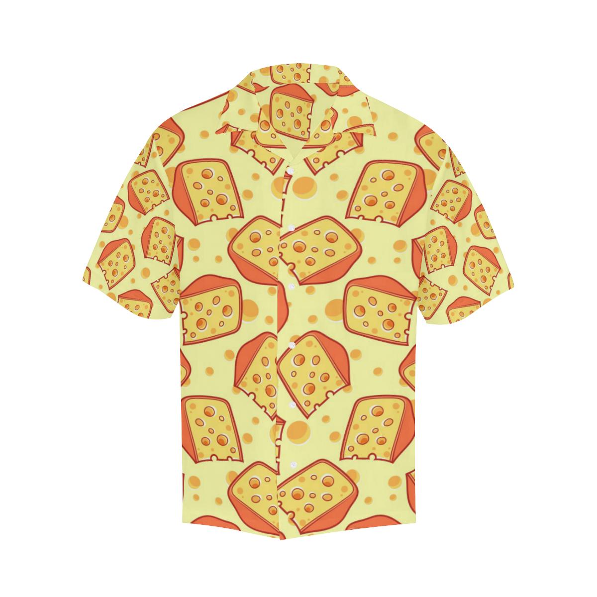 Cheese Pattern Mens All Over Print Hawaiian Shirt