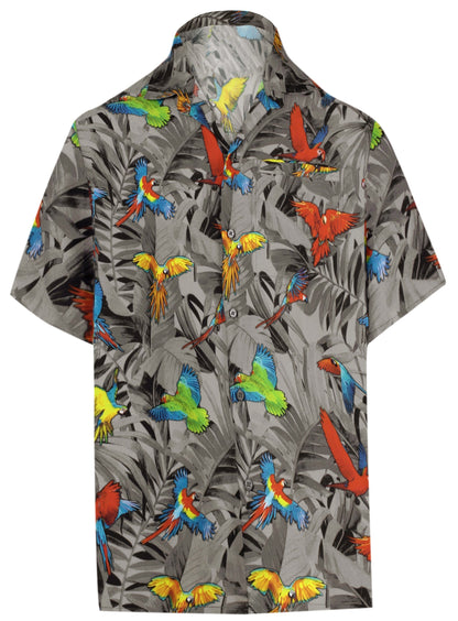 LA LEELA Shirt Casual Button Down Short Sleeve Beach Shirt Men Aloha Pocket shirt Halloween Black_W600