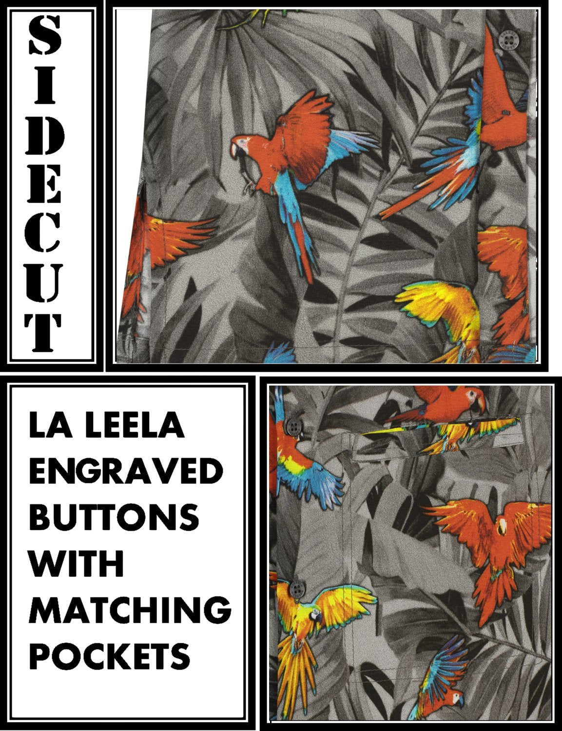 LA LEELA Shirt Casual Button Down Short Sleeve Beach Shirt Men Aloha Pocket shirt Halloween Black_W600