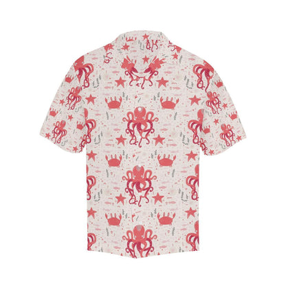 Octopus Crab Starfish Pattern Mens All Over Print Hawaiian Shirt