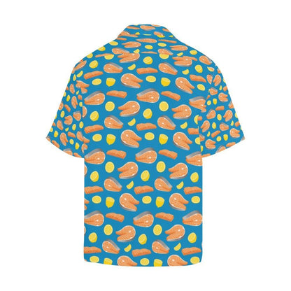 Salmon Steak With Lemon Print Design Lks3 Hawaiian Shirt