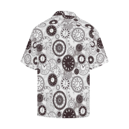 Classic Vintage Clock Pattern Mens All Over Print Hawaiian Shirt