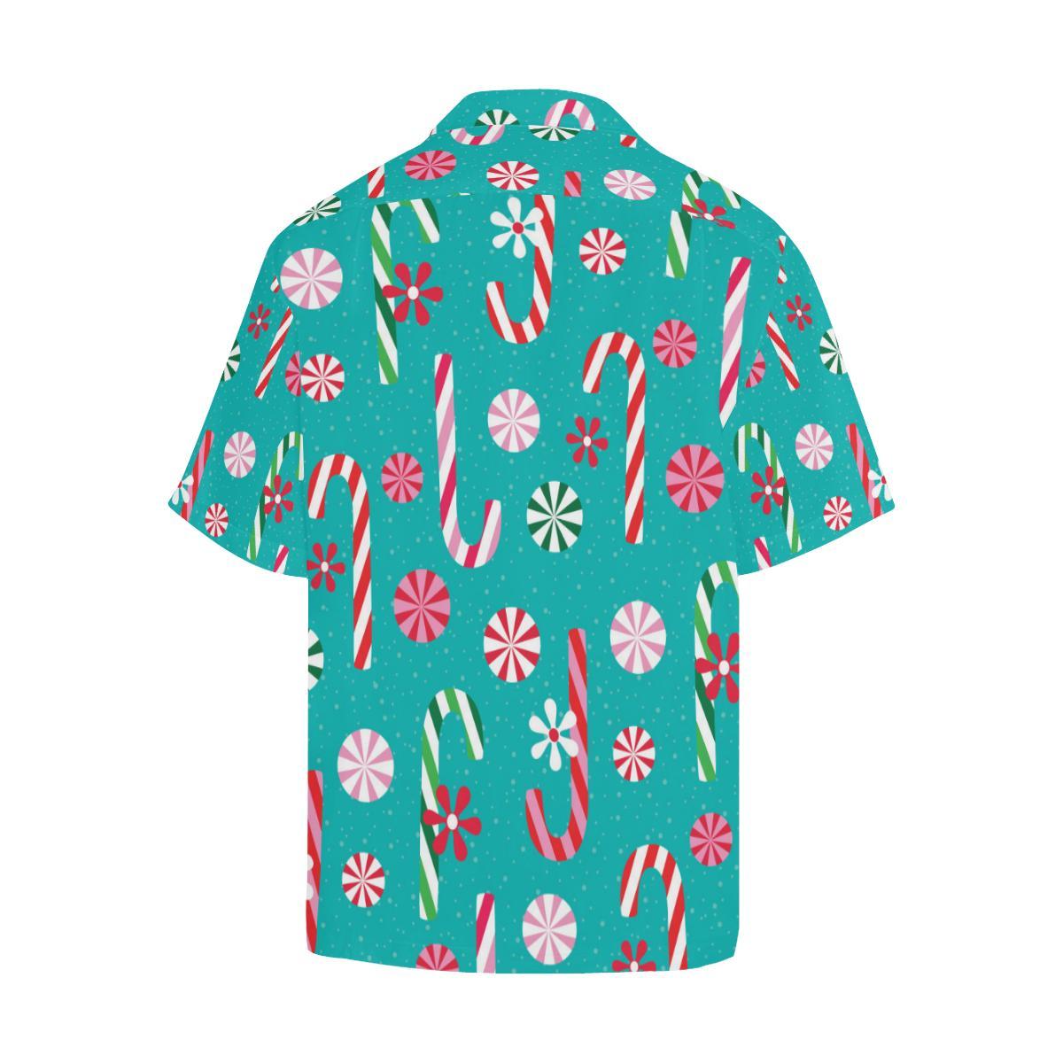 Christmas Candy Pattern Mens All Over Print Hawaiian Shirt