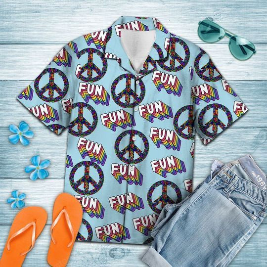 Hippie Fun Summer   Blue Nice Design Unisex Hawaiian Shirt For Men And Women Dhc17063892