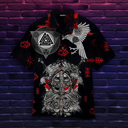 Viking Raven Tatoo Hawaiian Shirt | For Men &amp;amp; Women | Adult | Hw4830