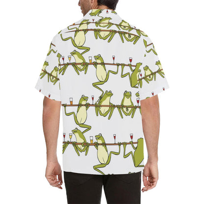 Frog Drunk Pattern Mens All Over Print Hawaiian Shirt