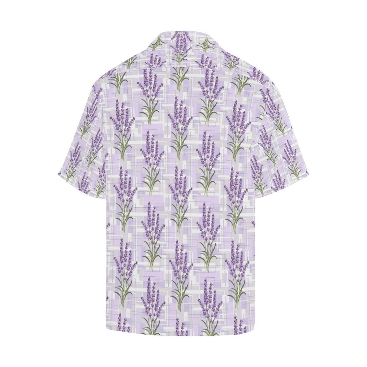 Lavender Pattern Theme Mens All Over Print Hawaiian Shirt