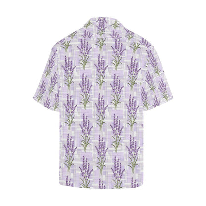 Lavender Pattern Theme Mens All Over Print Hawaiian Shirt