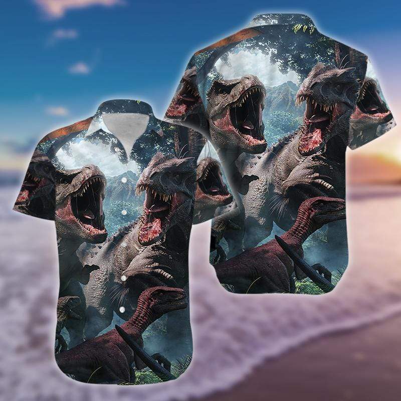 Hawaiian Aloha Shirts Cool Dinosaurs #901H