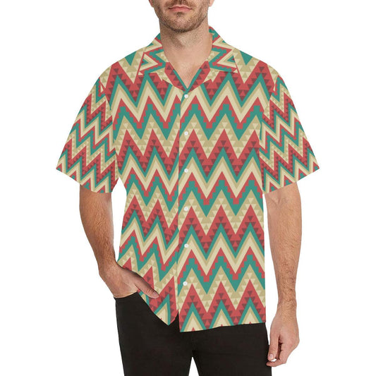 Zigzag Chevron Pattern Mens All Over Print Hawaiian Shirt