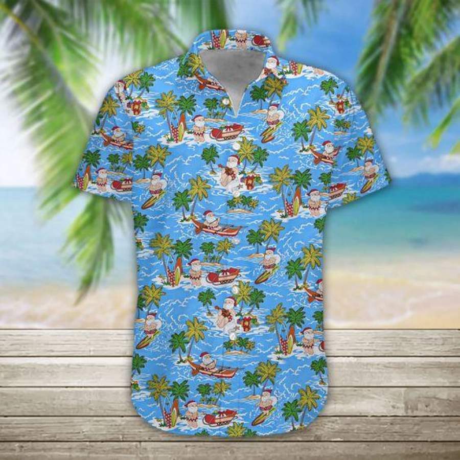 Hawaiian Aloha Shirts Beach Santa Christmas