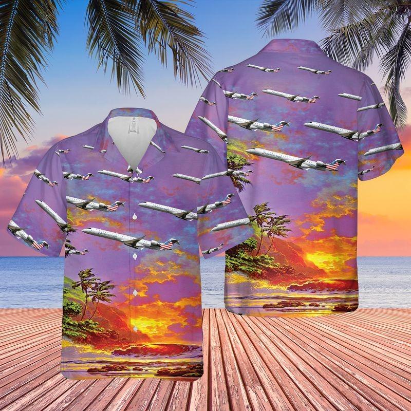 Airlines Bombardier Crj-900Lr Hawaiian Shirt | For Men &amp;amp; Women | Adult | Hw8570