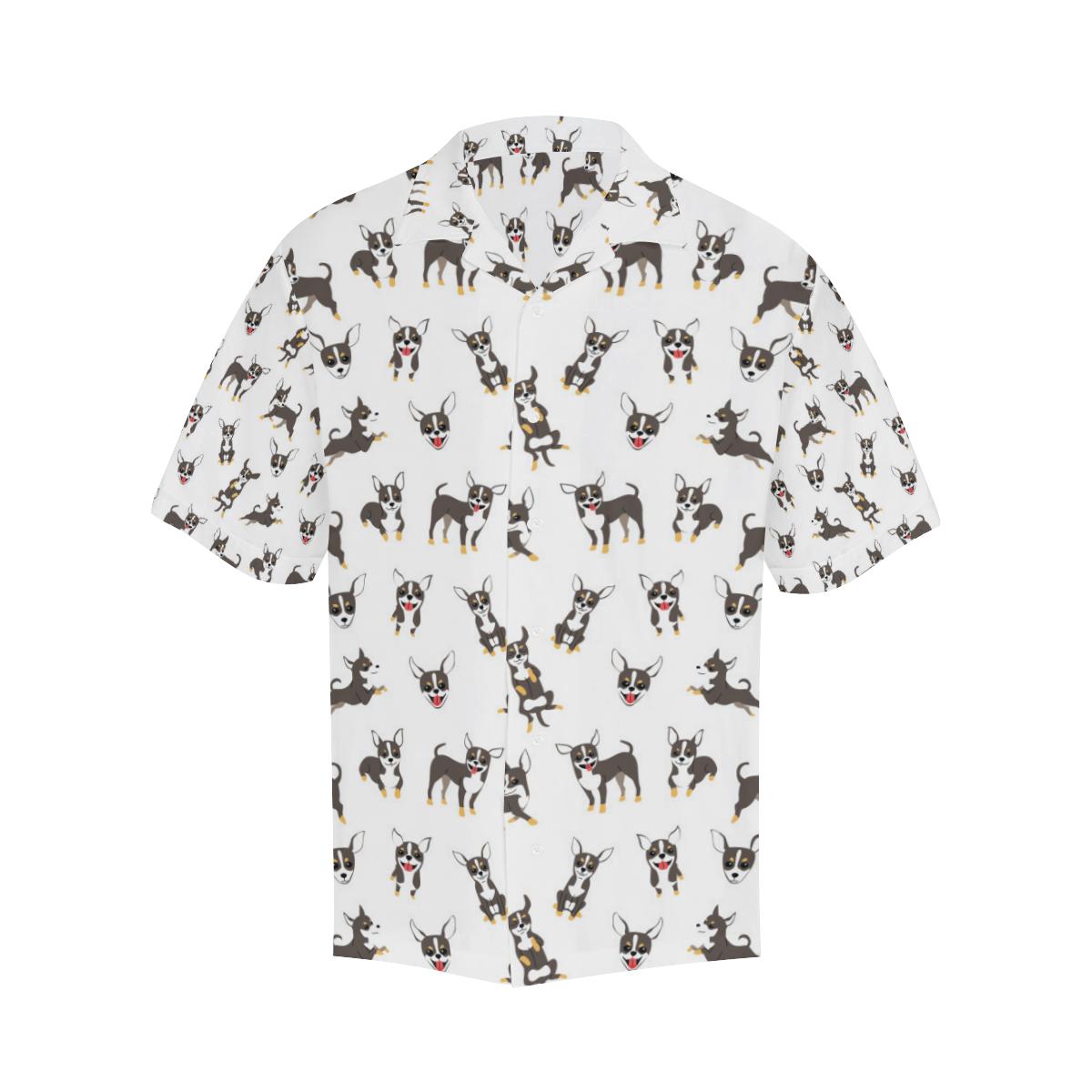 Chihuahua Dog Pattern Mens All Over Print Hawaiian Shirt