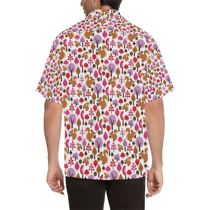 Squirrel Pattern Print Design 02 Mens All Over Hawaiian Shirt