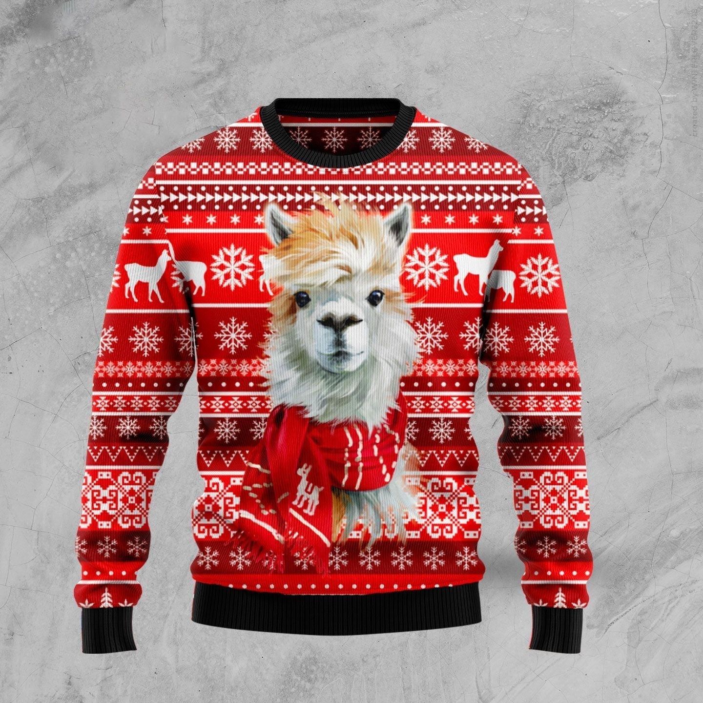 Festive Llama Xmas Ugly Christmas Sweater 