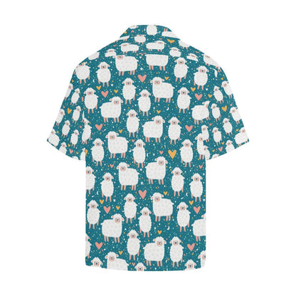Sheep Heart Pattern Mens All Over Print Hawaiian Shirt
