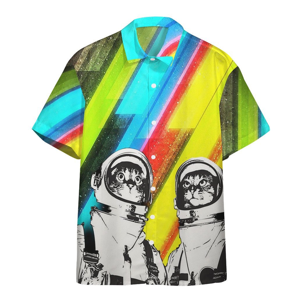  3D Two Spacecats Custom Hawaii Shirt