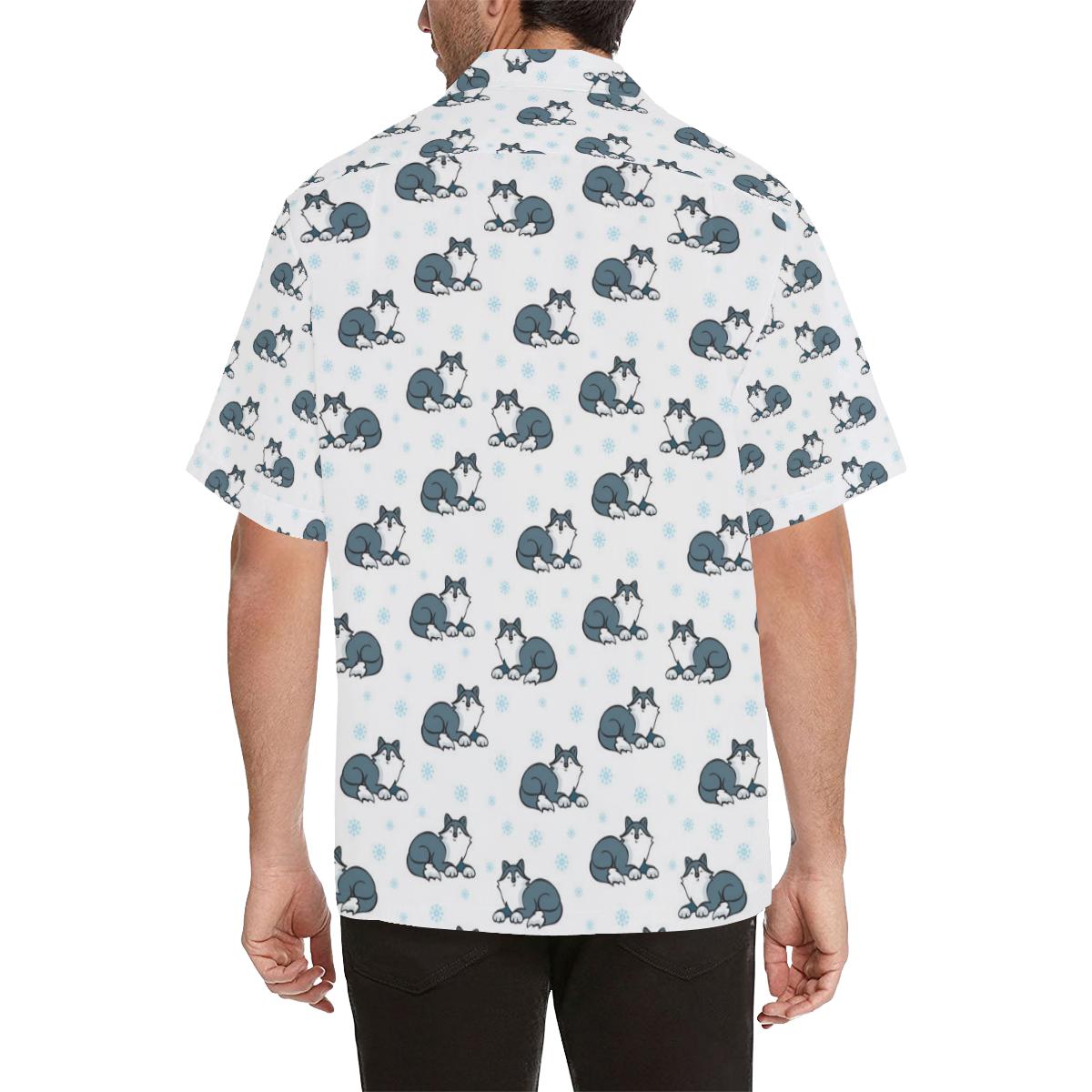 Alaskan Malamute Pattern Print Design Hawaiian Shirt