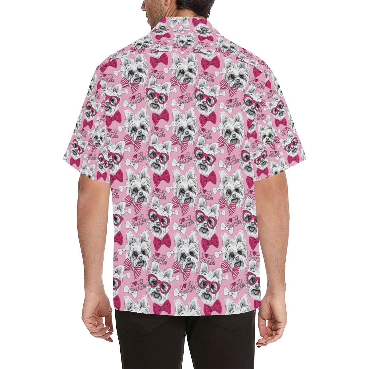 Yorkshire Terrier Pattern Print Design 03 Mens All Over Hawaiian Shirt