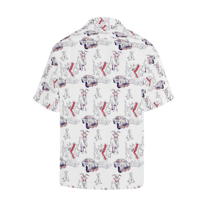 Goat Car Pattern Mens All Over Print Hawaiian Shirt