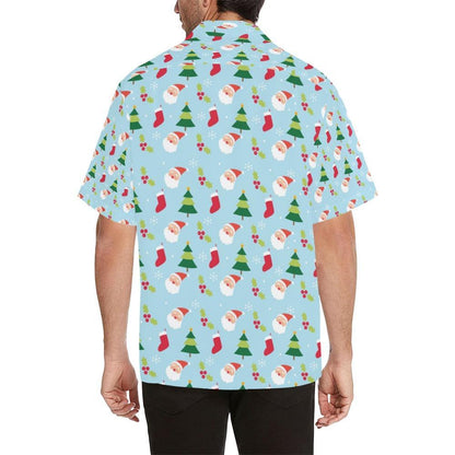 Santa Themed Print Design Hawaiian Shirt
