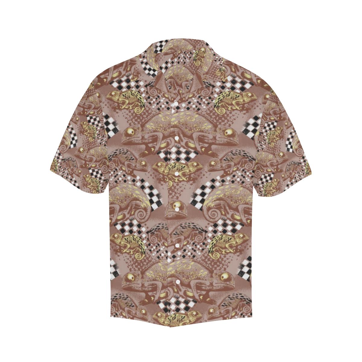 Chameleon Lizard Pattern Mens All Over Print Hawaiian Shirt