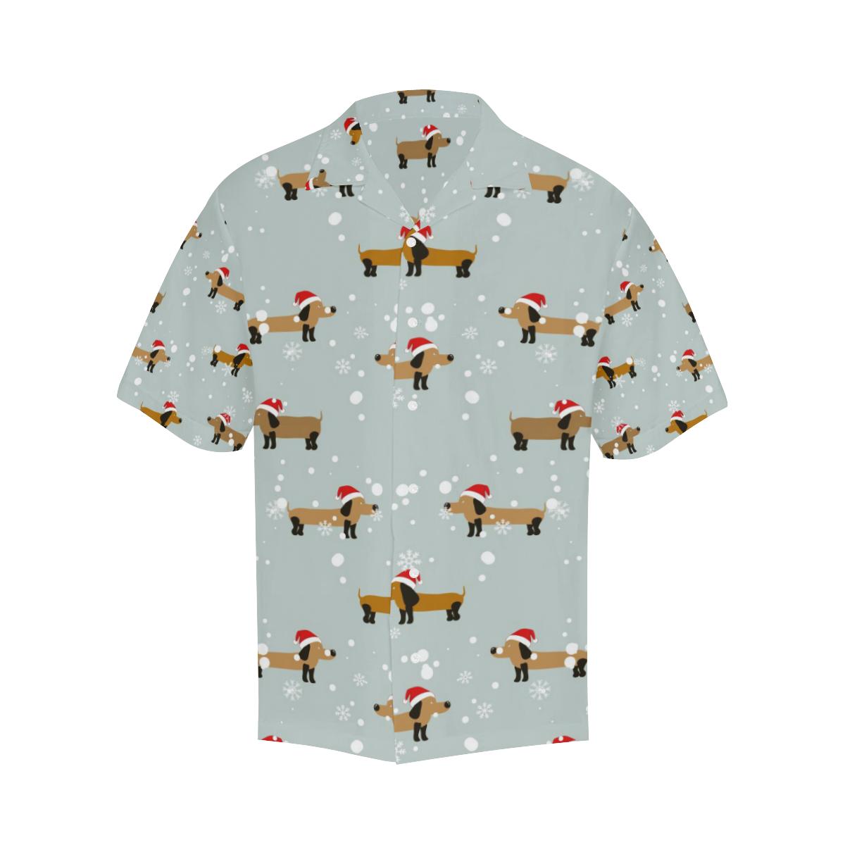 Dachshund Chirstmas Pattern Mens All Over Print Hawaiian Shirt