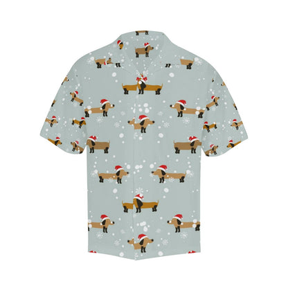 Dachshund Chirstmas Pattern Mens All Over Print Hawaiian Shirt