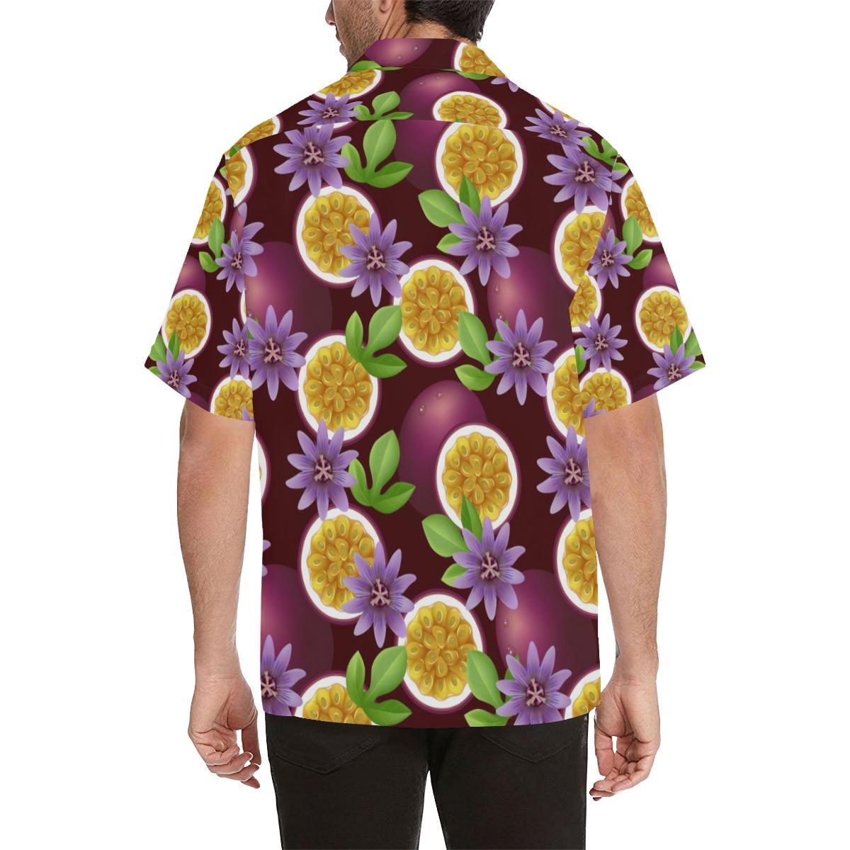 Passion Fruit Sliced Pattern Mens All Over Print Hawaiian Shirt