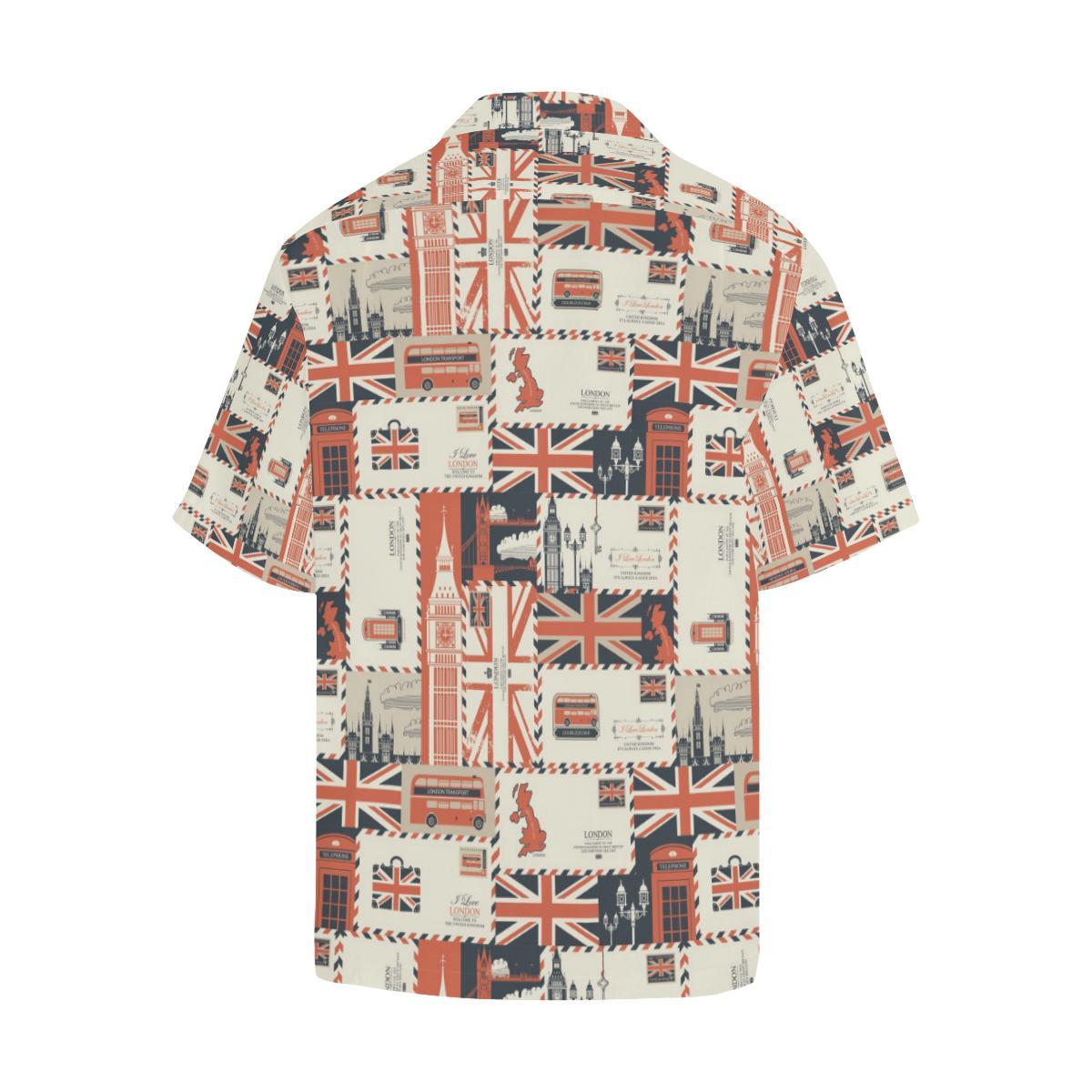 British Pattern Print Design 04 Mens All Over Hawaiian Shirt