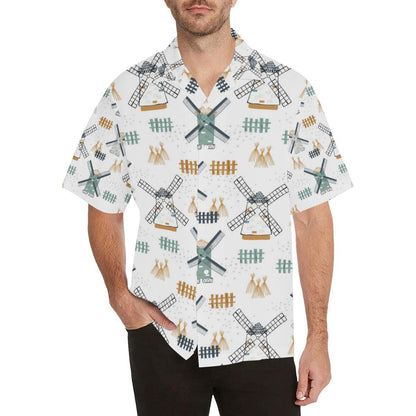 Windmill Pattern Mens All Over Print Hawaiian Shirt