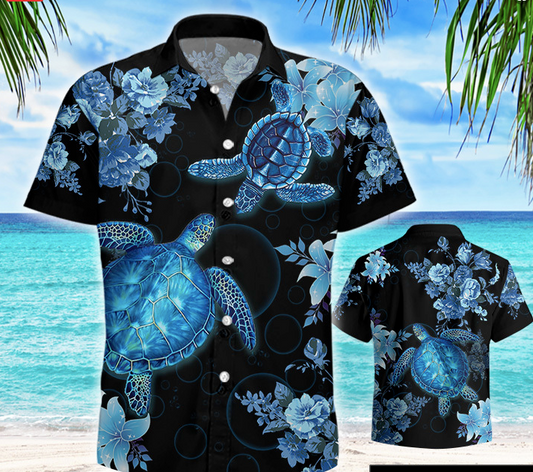 Turtle In The Sea Hawaii Beach Shirt Hawaiian