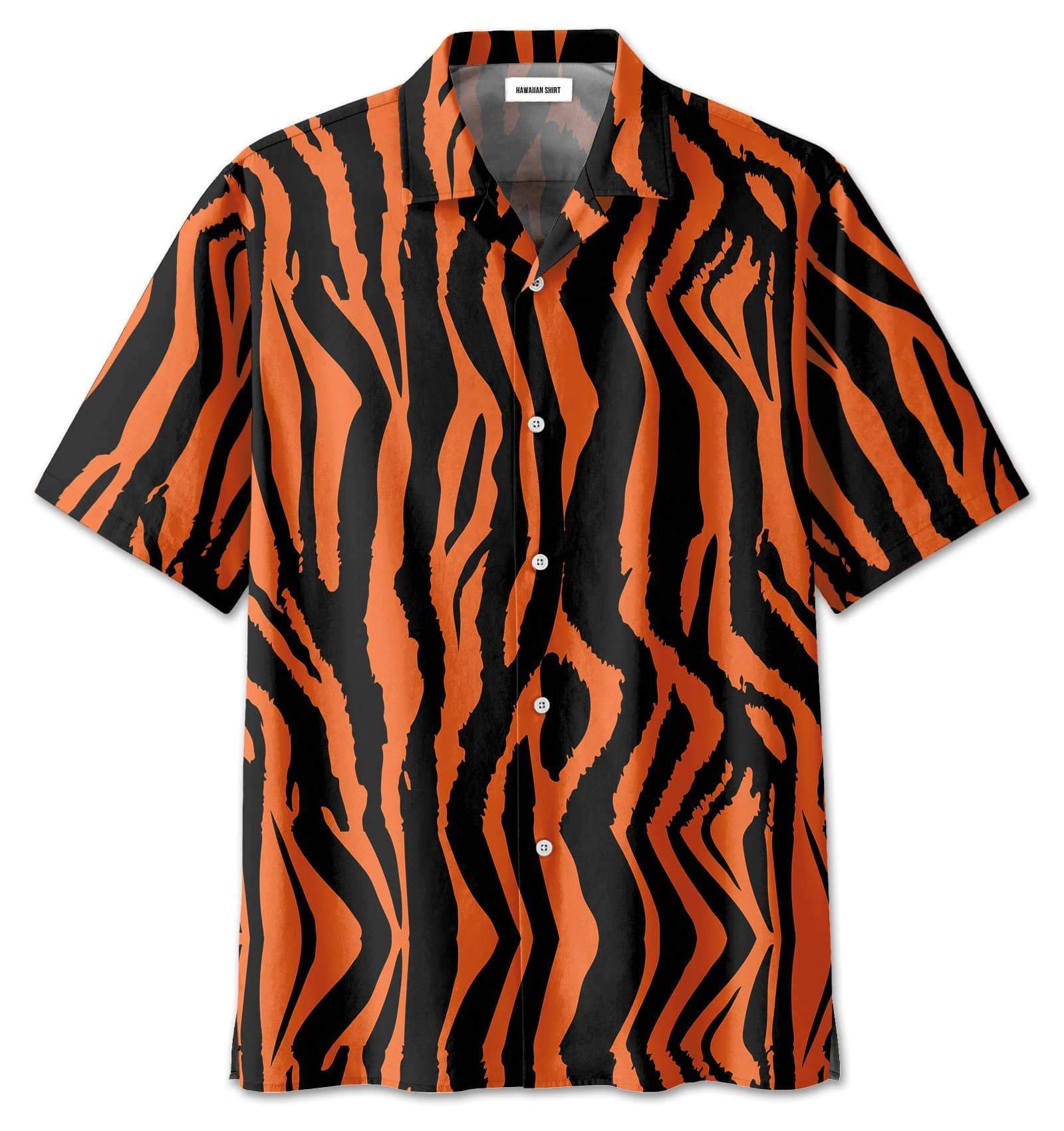 Hawaiian Aloha Shirts Tiger And Zebra Strip