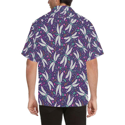 Cute Dragonfly Pattern Mens All Over Print Hawaiian Shirt