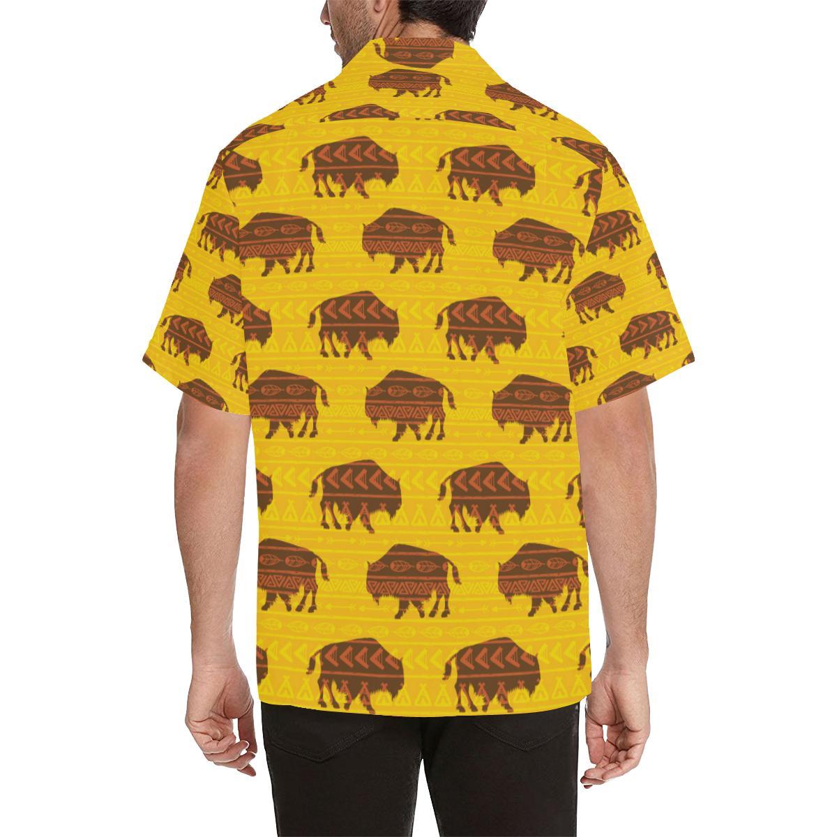 Bison Native Pattern Print Design Hawaiian Shirt