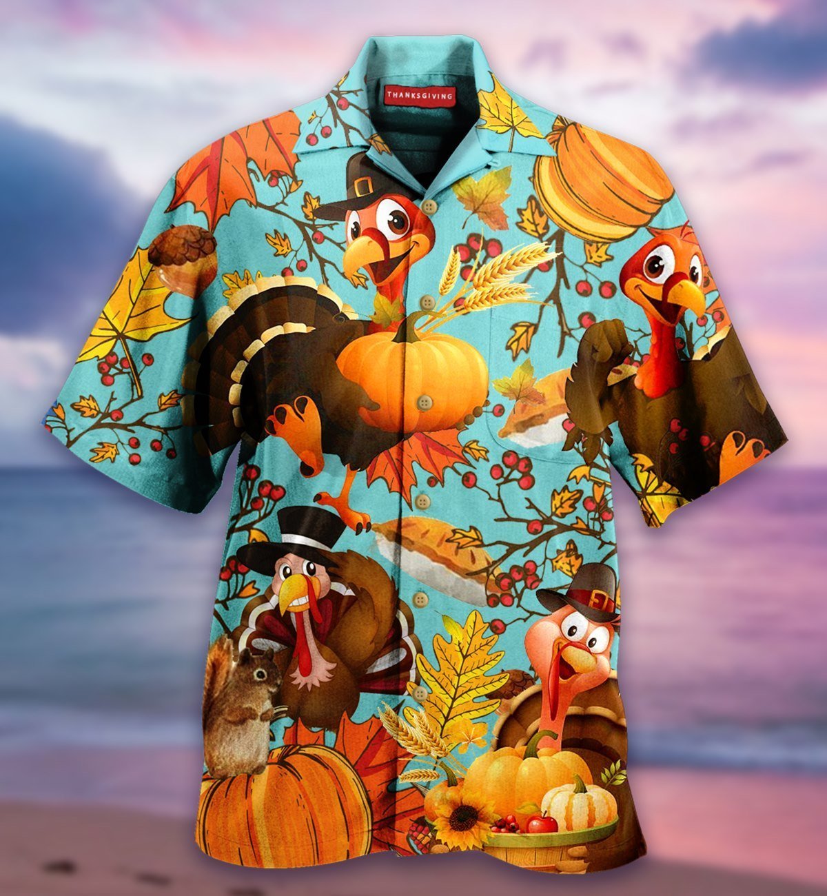 Chicken Thanksgiving Pumpkin Turkeys Hawaiian Shirt