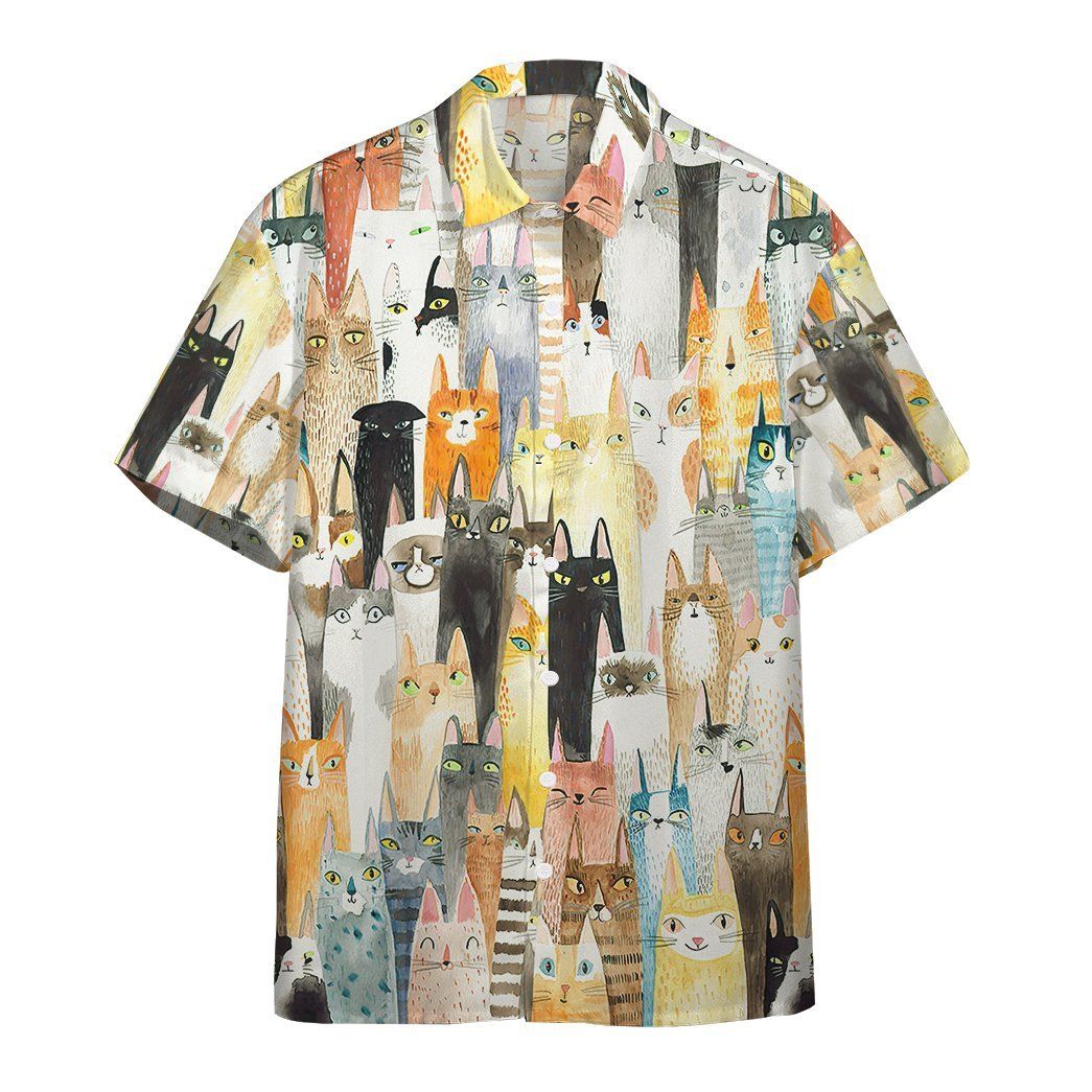  3D Lots Of Colorful Cats Hawaii Shirt