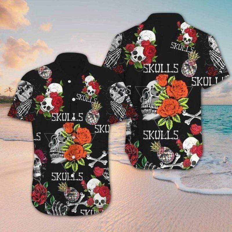 Floral Skull Tropical Hawaiian Aloha Shirts