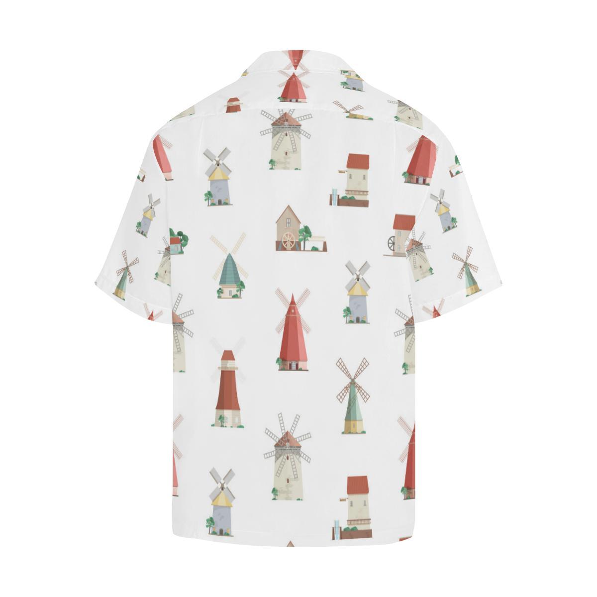 Windmill Design Pattern Mens All Over Print Hawaiian Shirt