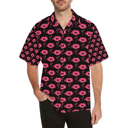 Vampire Lips Print Design Hawaiian Shirt