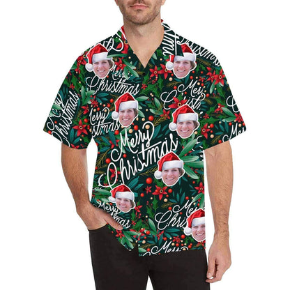 Custom Face Christmas Men's All Over The Print Hawaiian Shirt