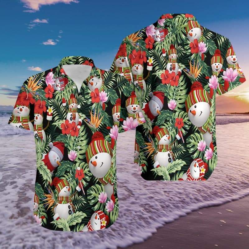 Hawaiian Aloha Shirts Stay Cool Snowman #911L