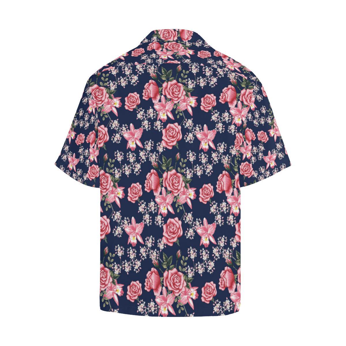 Rose Pattern Print Design A Hawaiian Shirt