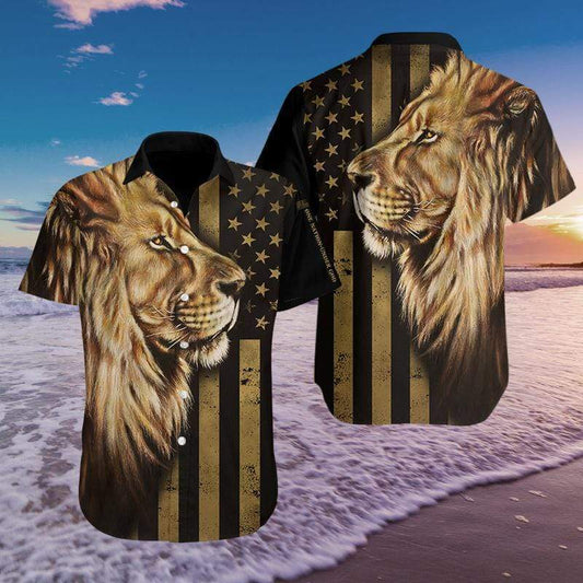 Hawaiian Aloha Shirts Lion Flag #810L