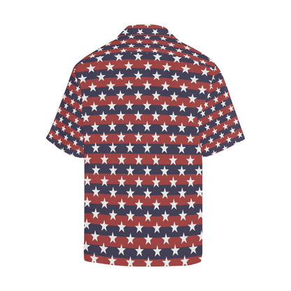 Usa Star Pattern Background Mens All Over Print Hawaiian Shirt