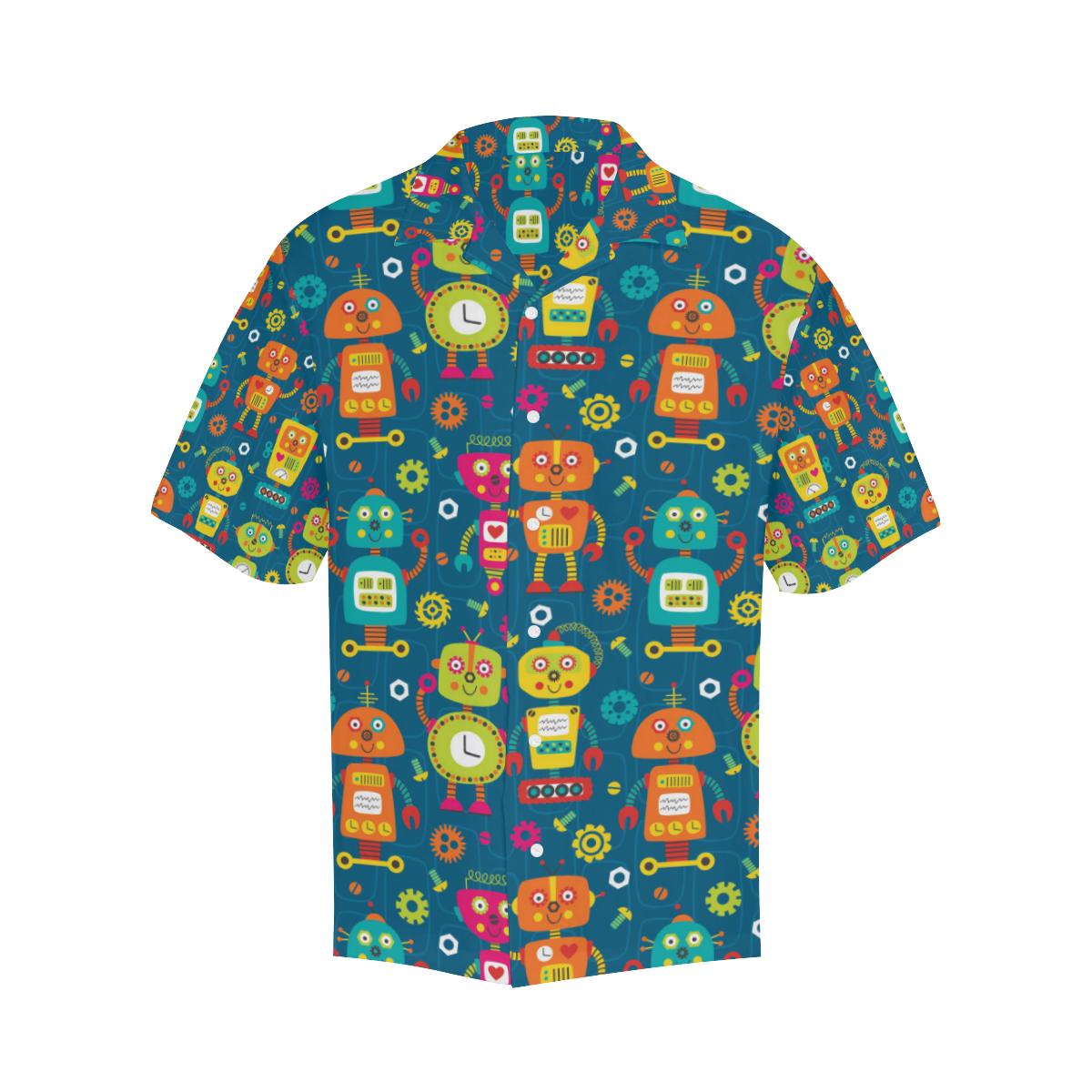 Robot Pattern Print Design A Hawaiian Shirt