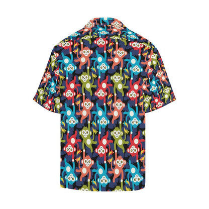 Colorful Monkey Pattern Mens All Over Print Hawaiian Shirt