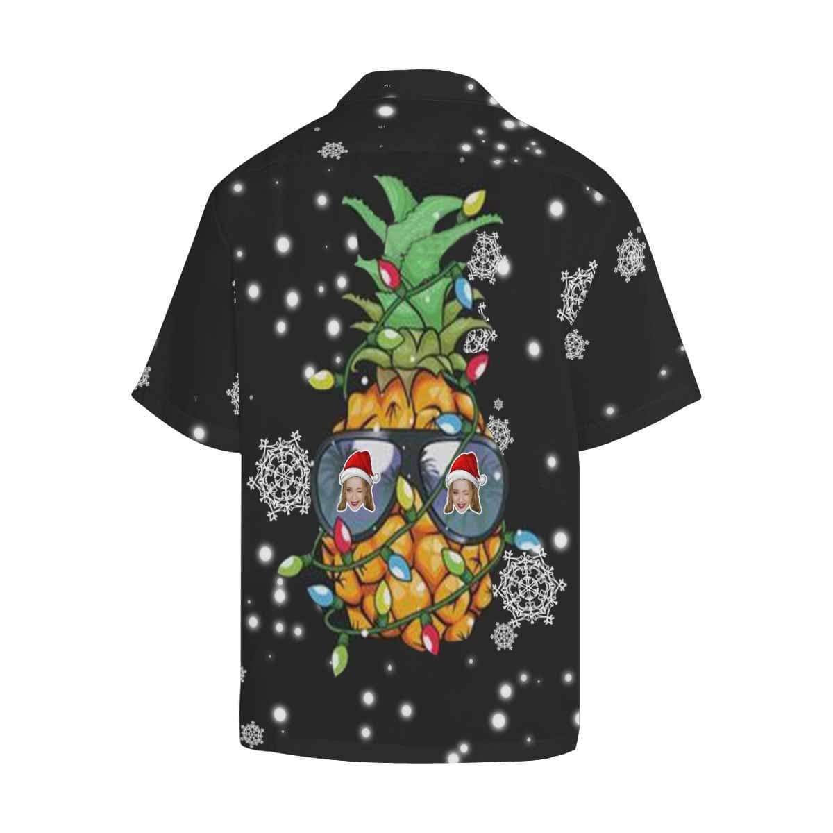 Custom Face Christmas Snow Men's Hawaiian Shirt