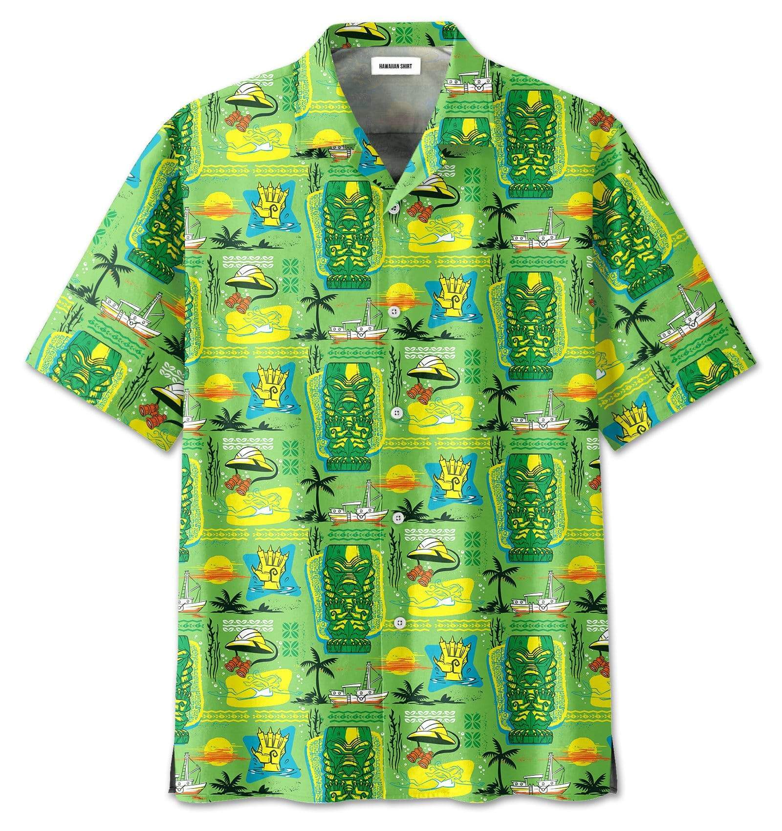 Amazing Tiki Tiki Expeditions Unisex Hawaiian Aloha Shirts #2621Dh