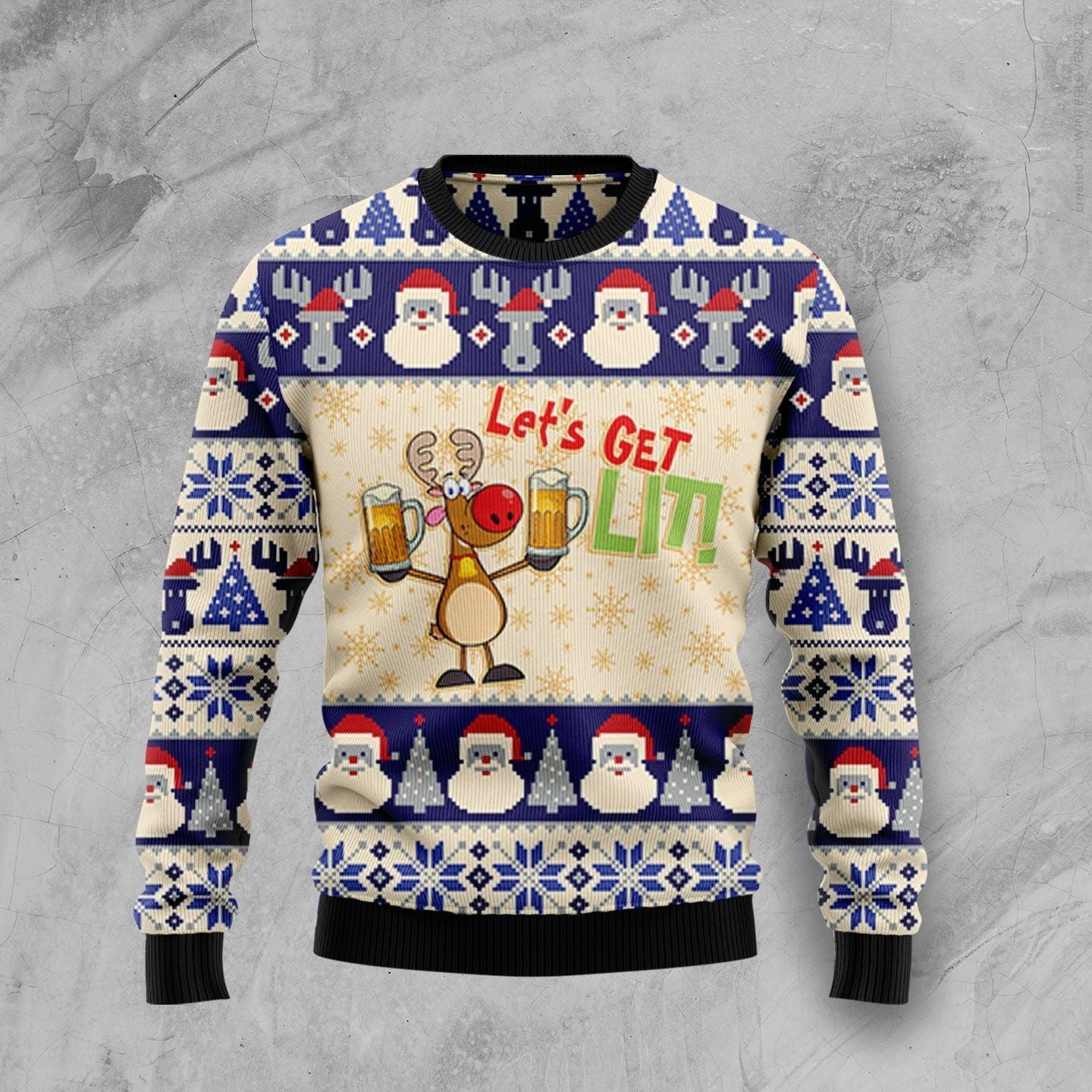 Reindeer Beer Ugly Christmas Sweater 